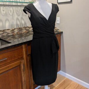 Jones New York PERFECT Little Black Dress LBD Size 6 Sheath Bodycon Bow Hip